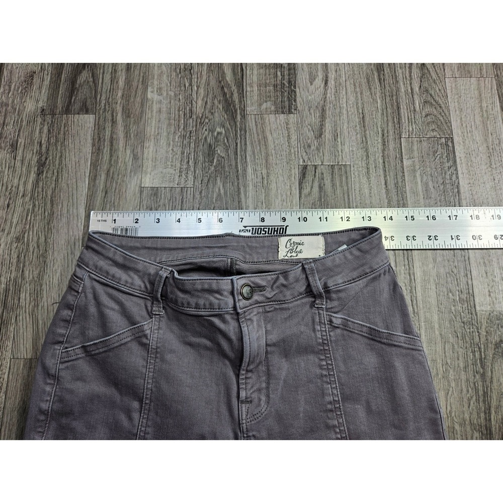 Cosmic Blue Love Cargo Pants Jeans Womens 28P Petite Grey Skinny Utility - Picture 6 of 10